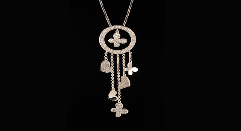 18K White Gold with Diamond Pendant