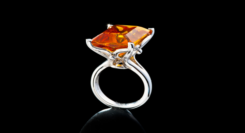 Silver with Yellow Sapphire Ring