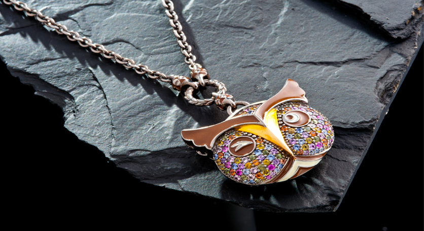 Enamel and Multicolor Stones Necklace