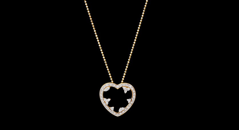18K Yellow Gold with Diamond Pendant
