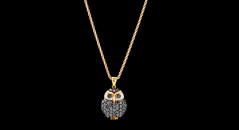 18K Yellow Gold with Diamond Pendant