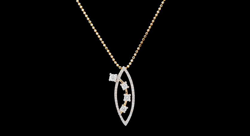 18K Yellow Gold with Diamond Pendant