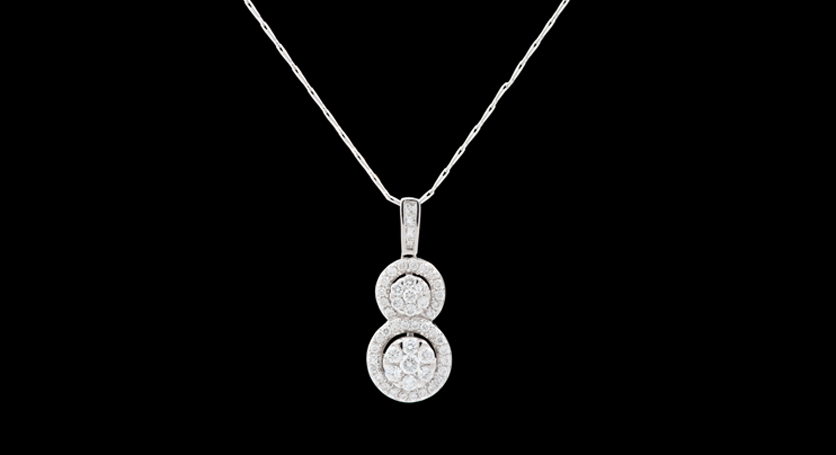 18K White Gold with Diamond Pendant