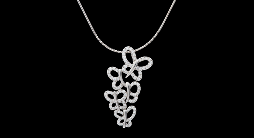 18K White Gold with Diamond Pendant