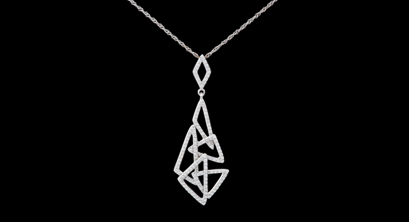 18K White Gold with Diamond Pendant