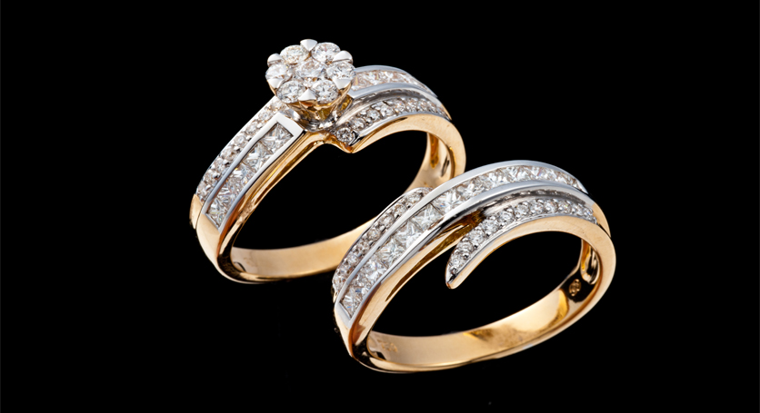 18K Yellow Gold with Diamond Rings