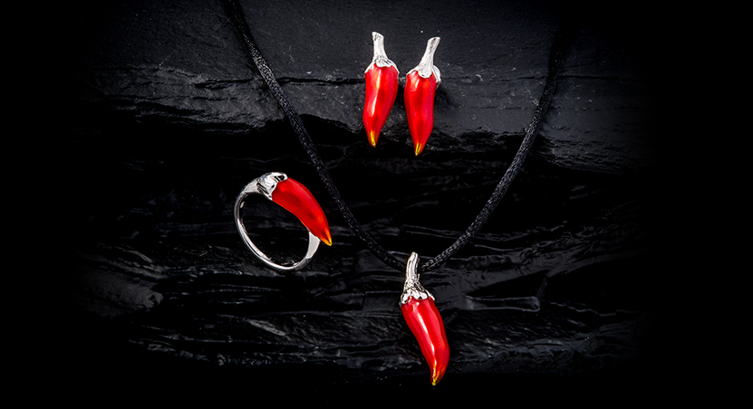 Silver with Enamel Set